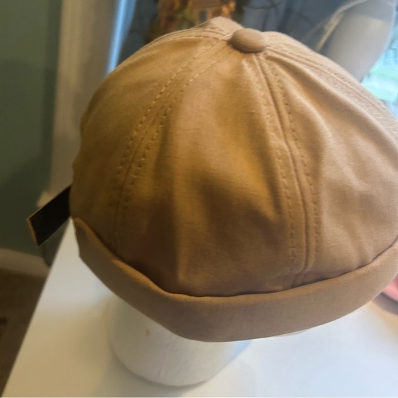 N & H tan cotton minimalist adjustable Free size beanie, cap, unisex, retro - Picture 5 of 6